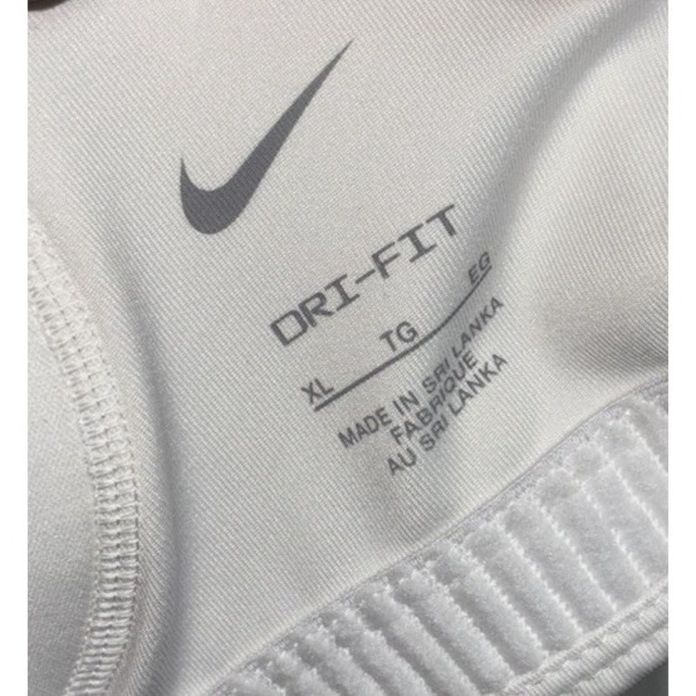 NWT Nike Dri-FIT Sz XL Swoosh Medium Support Sports Bra White Black Racerback - Picture 6 of 8